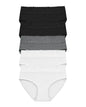 RHYFF Womens Underwear Cotton Bikini Panties Lace Soft Hipster Panty Ladies Stretch Full Briefs Blackwhite-5 Pack